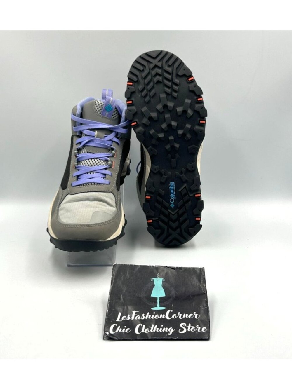 Columbia Women's Gray Purple Mesh Flow Centre All-Terrain Hiking Boots Sz 9 3531 - Picture 3 of 16